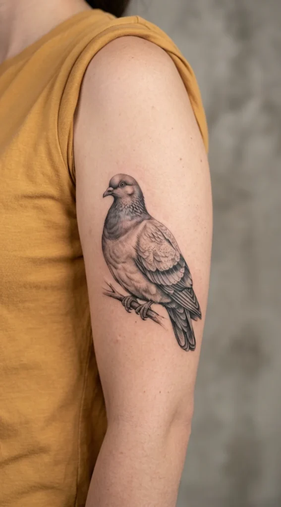 Pigeon With Elegant Feather Texture