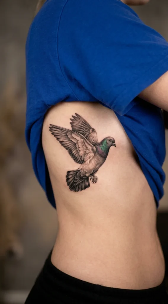 Realistic Pigeon On Ribcage