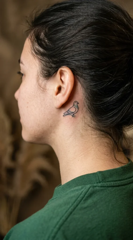 Tiny Pigeon Behind The Ear