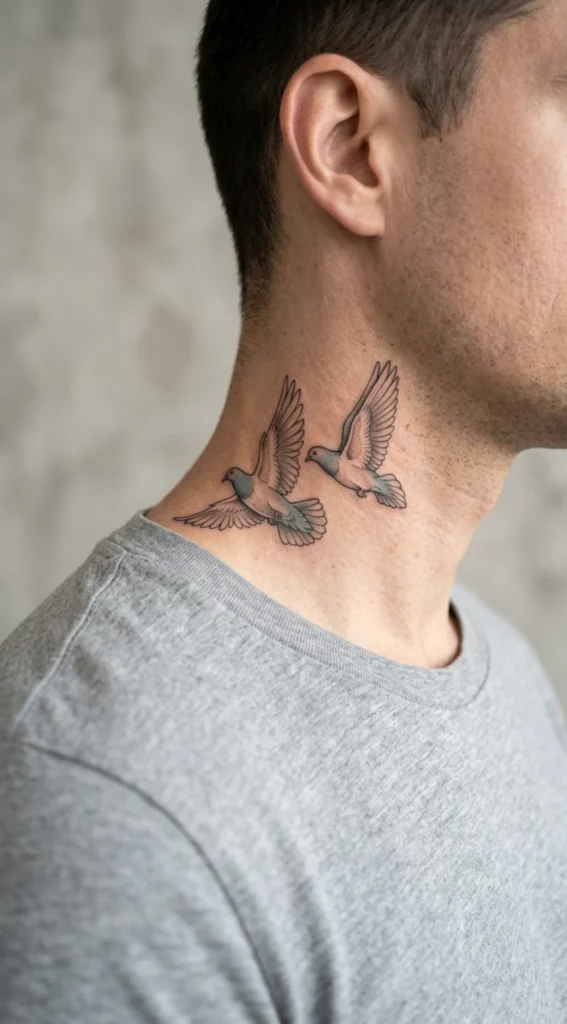 Two Flying Neck Pigeon Designs